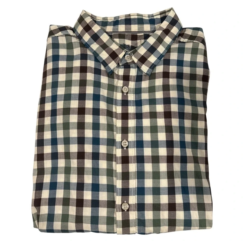 The North‎ Face Shirt Mens XL Plaid Long Sleeve Button Up Outdoor Hiking Casual
